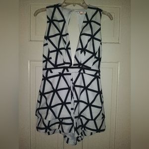 Geometric patterned romper